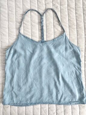Carve Designs Tencil Chambray Denim Womens Tank Top with Braided Straps Size M